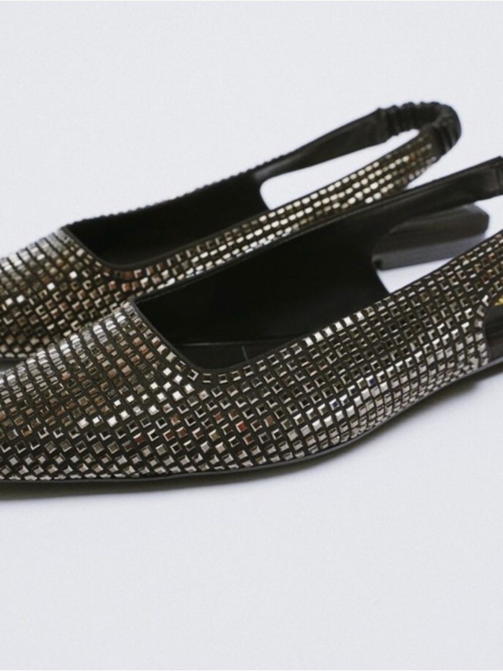 Zara Sparkly Rhinestone Slingback Flats size 38 euro size 7 US (check last pic)